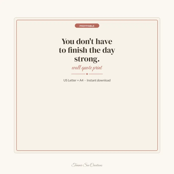 Minimal quote wall print